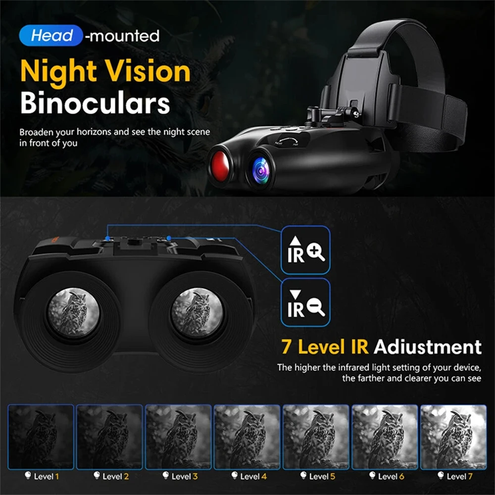 GTMEDIA N4 Night Vision Binoculars Infrared Night-Visions Device 1080P 5X Digital Zoom Head Mount Goggles Day/Night Use Outdoor