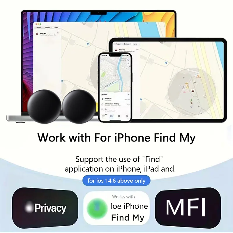 4-Pack IOS GPS Smart Tag for Apple Find My Tracker Kits with Strong Magnetic Suction Silicone Shell Anti-loss for Skateboard Car