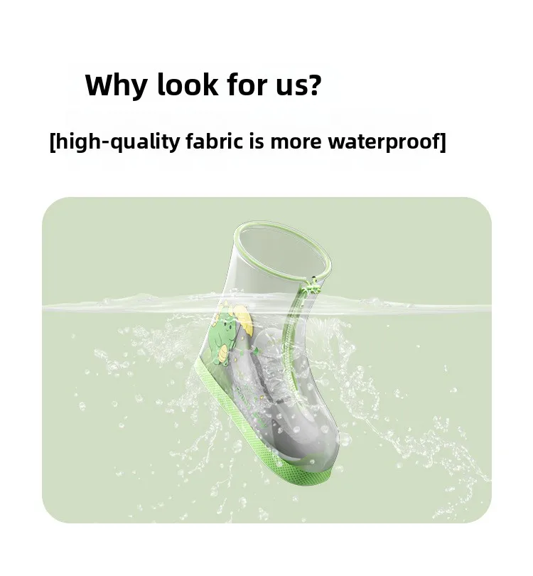 Wear Resistant Children's Cartoon Anti Slip Shoe Cover,Waterproof ,Children's Thickened Midsole Rain Shoe Cover, Worn Externally