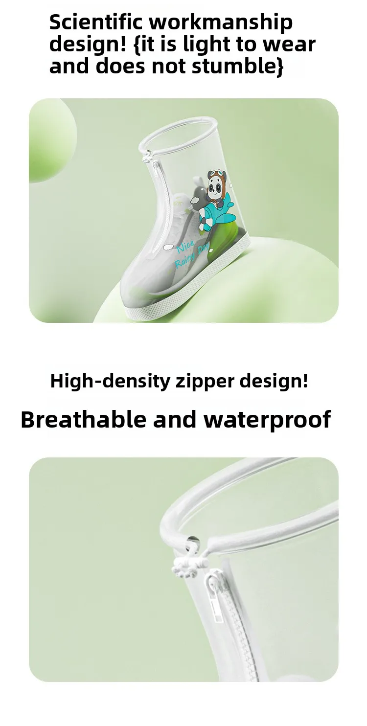 Wear Resistant Children's Cartoon Anti Slip Shoe Cover,Waterproof ,Children's Thickened Midsole Rain Shoe Cover, Worn Externally