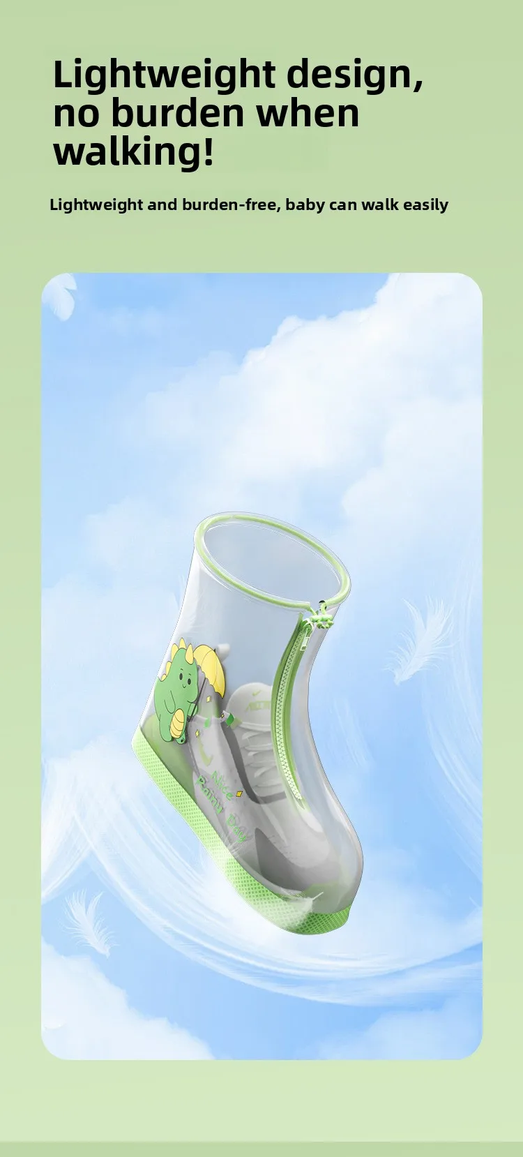 Wear Resistant Children's Cartoon Anti Slip Shoe Cover,Waterproof ,Children's Thickened Midsole Rain Shoe Cover, Worn Externally