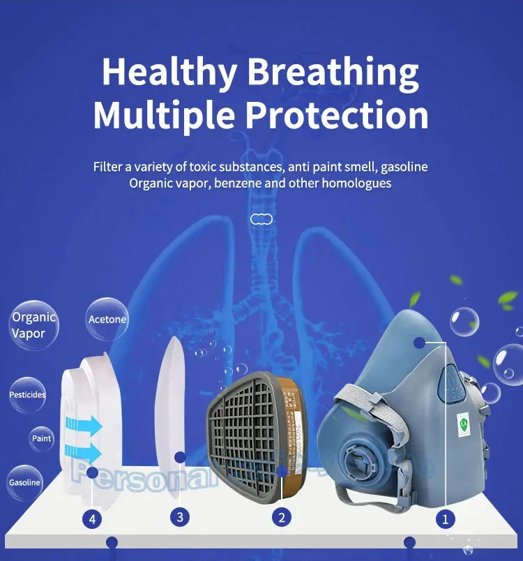 Reusable Respirator Half Facepiece 7503 7502 7501 NIOSH Cool Flow Valve For Chemical Handling Painting