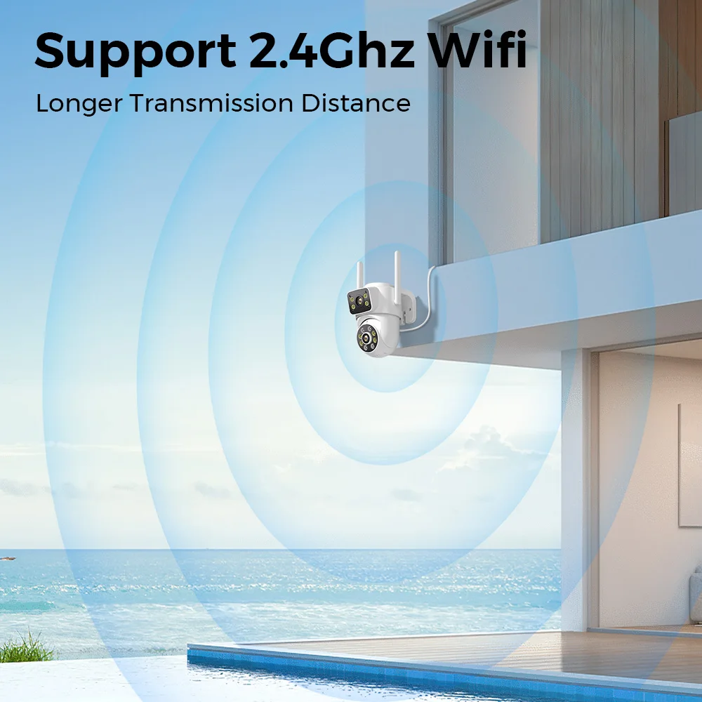 BESDER 12MP 6K PTZ Wifi Camera with Dual Lens Dual Screens AI Human Detection Wireless Outdoor CCTV Security IP Camera ICSEE AP