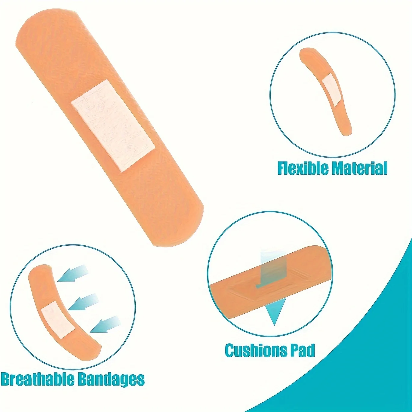 40pcsPE adhesive protectors, multi-functional breathable protectors for wound care, various styles including knuckle wound care