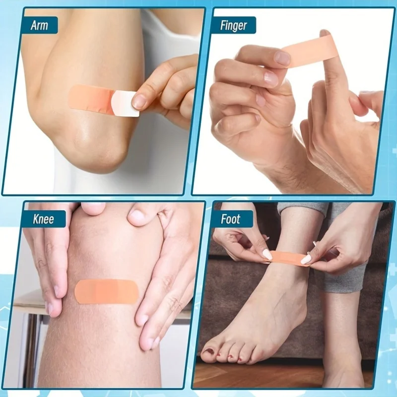 40pcsPE adhesive protectors, multi-functional breathable protectors for wound care, various styles including knuckle wound care