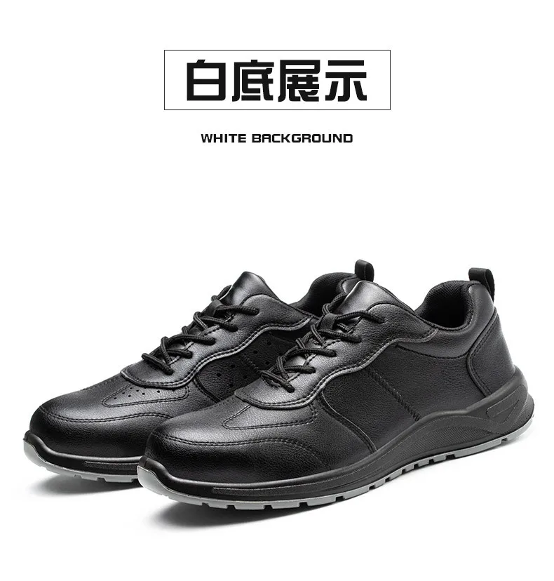 Black Safety Shoes Men Steel Toe Shoes Work Shoes Sneakers Male Anti-puncture Indestructible Security Boots Waterproof