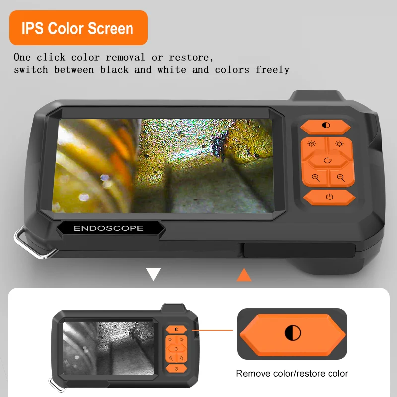 2-100m Detachable Borescope Single&Dual 8mm Camera 1080P HD with 4.3'' Screen IP67 Endoscope Inspection Camera for Piping Engine