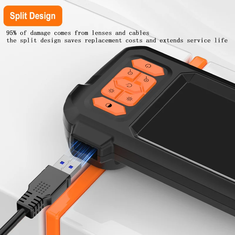2-100m Detachable Borescope Single&Dual 8mm Camera 1080P HD with 4.3'' Screen IP67 Endoscope Inspection Camera for Piping Engine