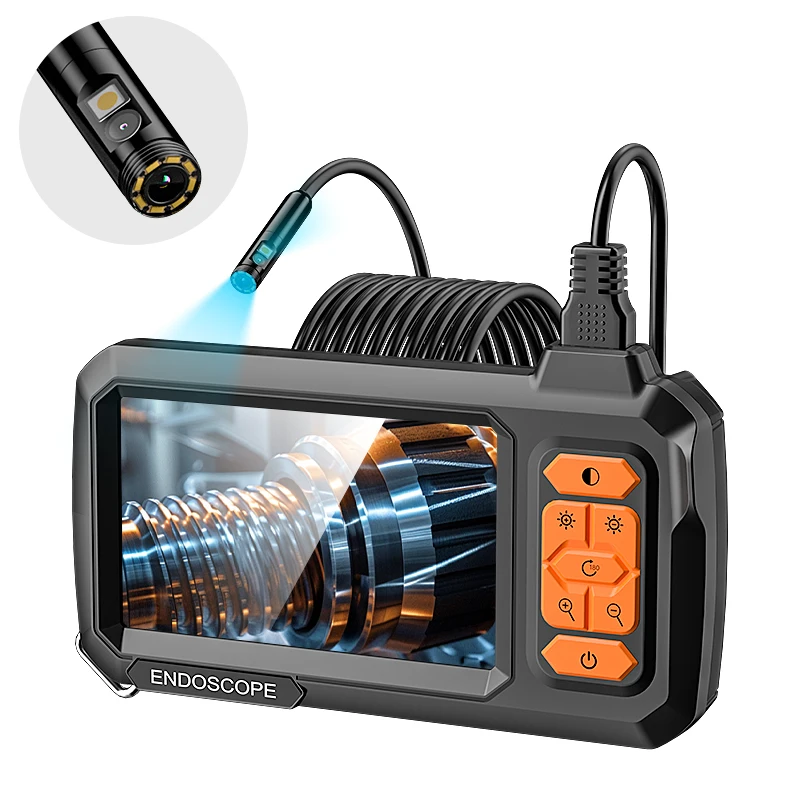 2-100m Detachable Borescope Single&Dual 8mm Camera 1080P HD with 4.3'' Screen IP67 Endoscope Inspection Camera for Piping Engine