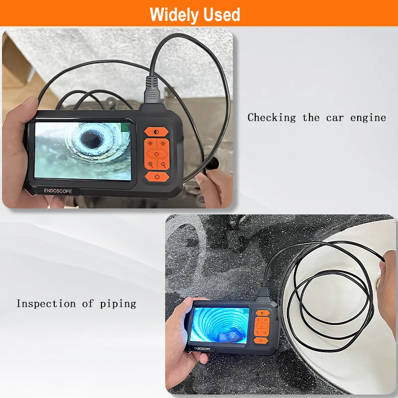 2-100m Detachable Borescope Single&Dual 8mm Camera 1080P HD with 4.3'' Screen IP67 Endoscope Inspection Camera for Piping Engine