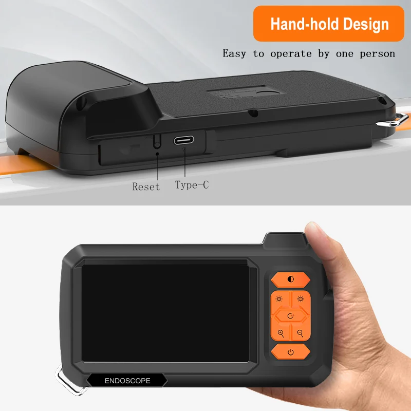 2-100m Detachable Borescope Single&Dual 8mm Camera 1080P HD with 4.3'' Screen IP67 Endoscope Inspection Camera for Piping Engine