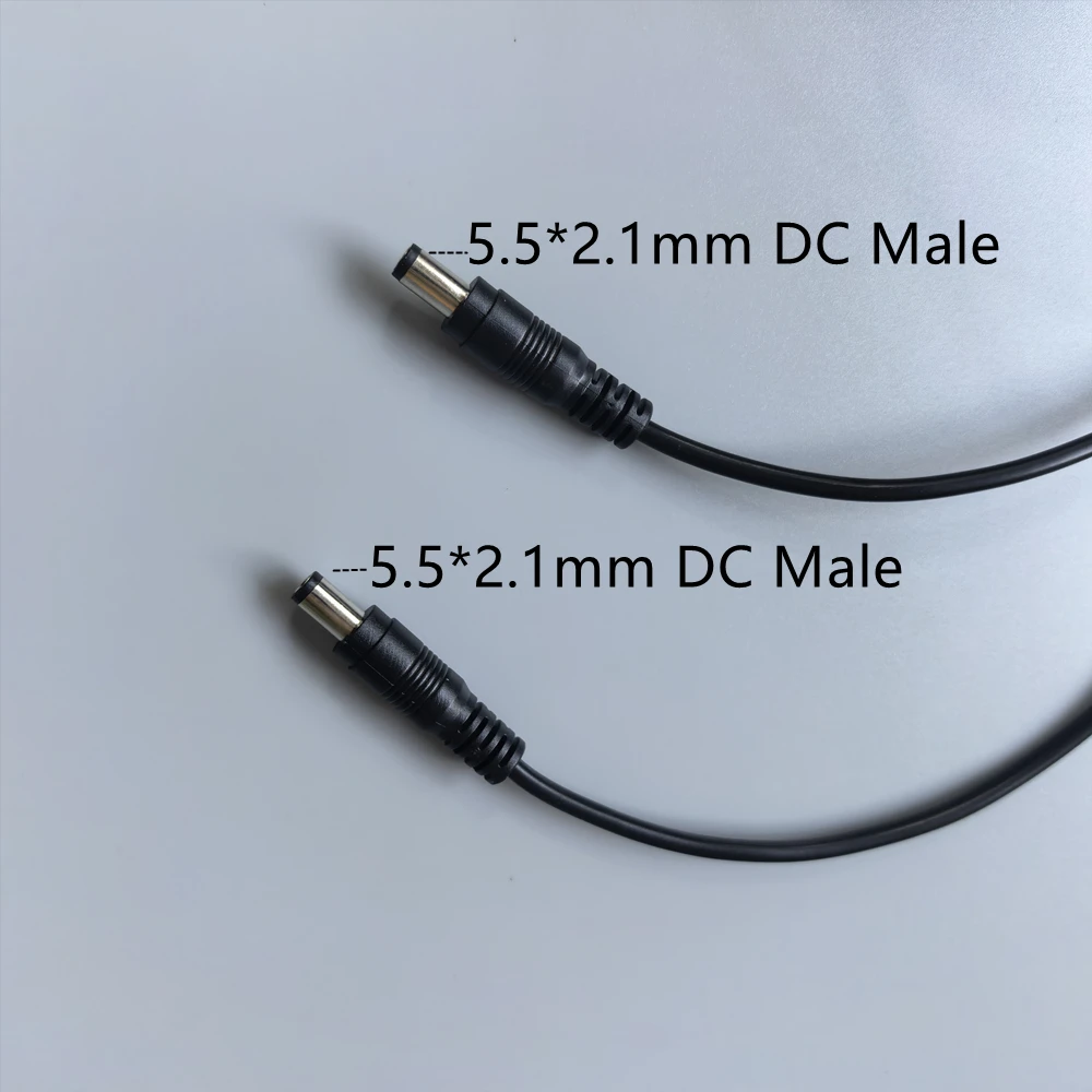 DC Power Plug Male to Male 5.5x2.1mm CCTV Adapter Cable 12V 10A Extension Cord 1/3/5/10/20 Meter Wires Accessories