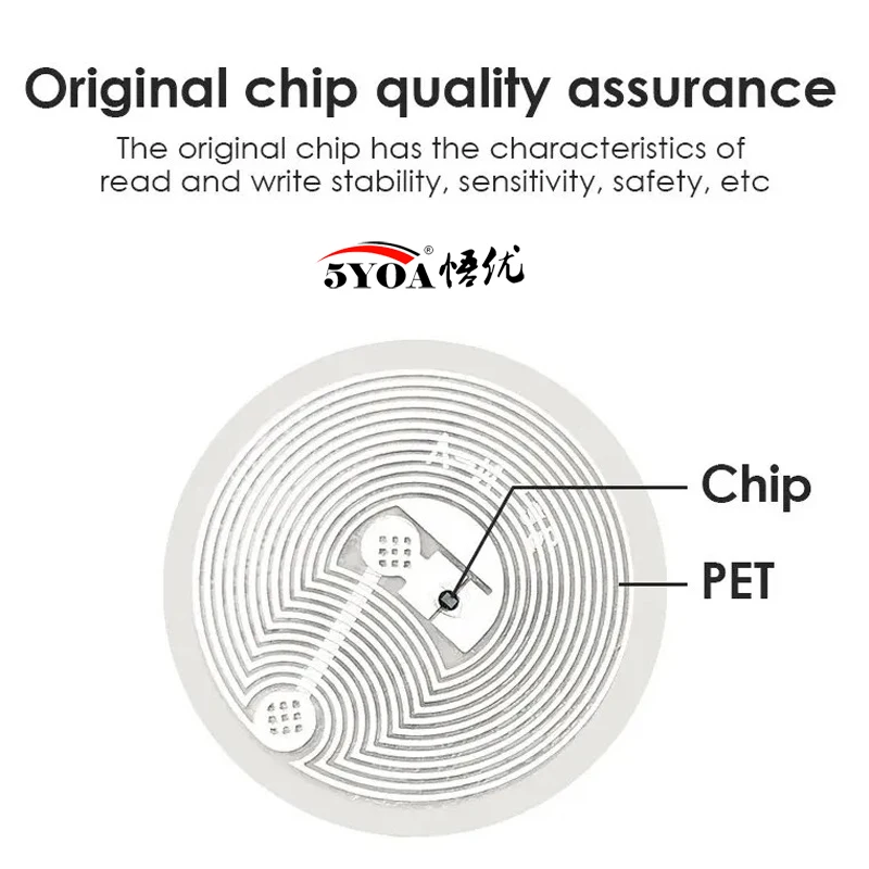5YOA 6pcs Black NFC RFID Stickers Ntag213 Ntag215 Ntag216 13.56MHz Universal Label Ultralight Token for Patrol Tagging