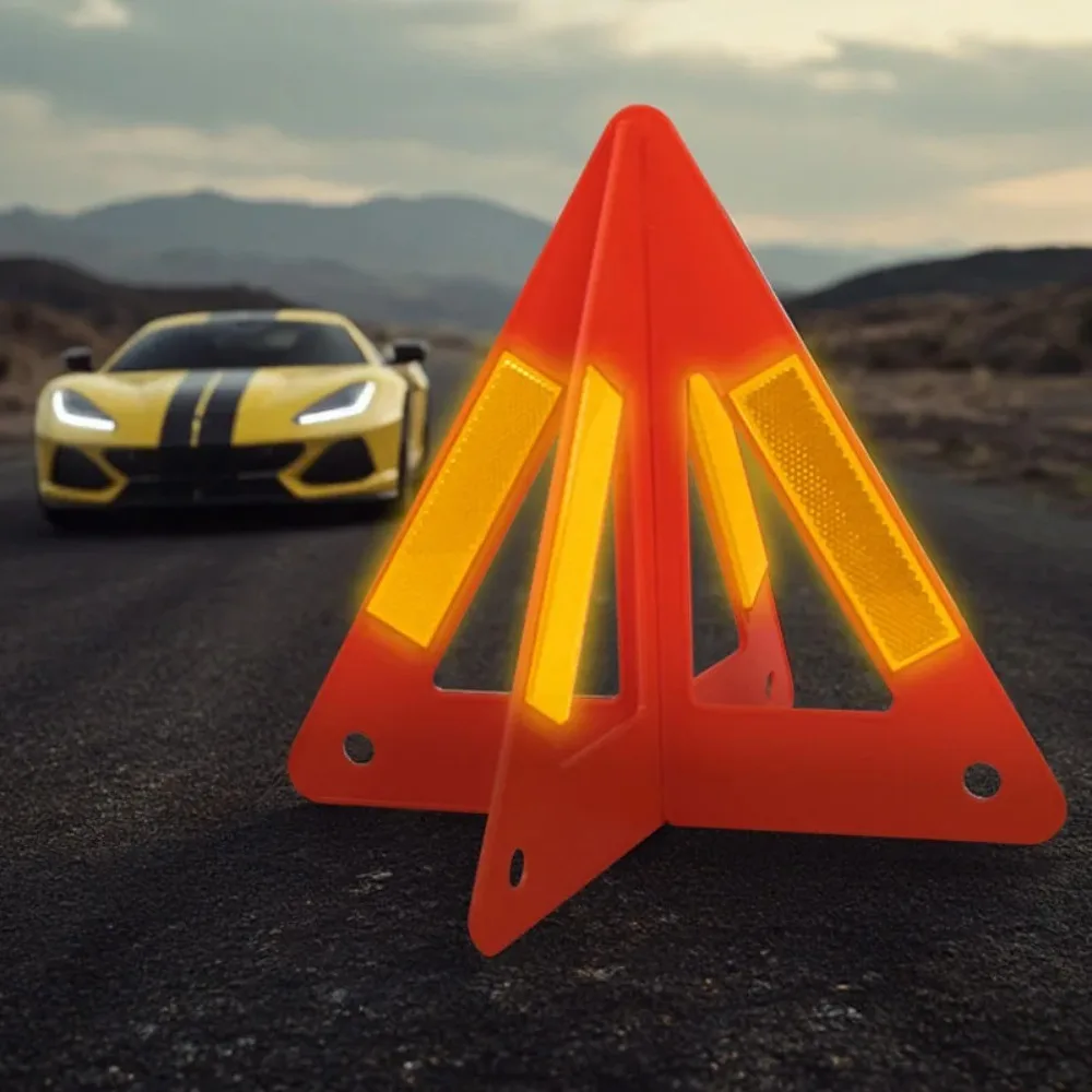 Car Emergency Breakdown Warning Triangle Reflective Safety Hazard Car Tripod Foldable Stop Sign Reflector Cars Stop Sign