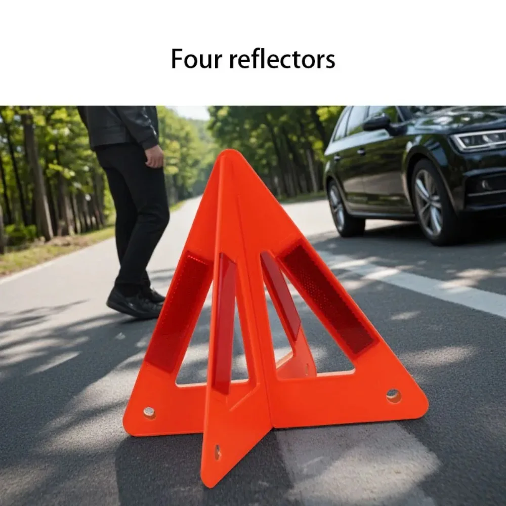 Car Emergency Breakdown Warning Triangle Reflective Safety Hazard Car Tripod Foldable Stop Sign Reflector Cars Stop Sign