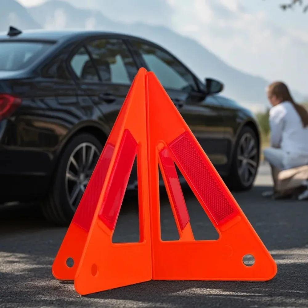 Car Emergency Breakdown Warning Triangle Reflective Safety Hazard Car Tripod Foldable Stop Sign Reflector Cars Stop Sign
