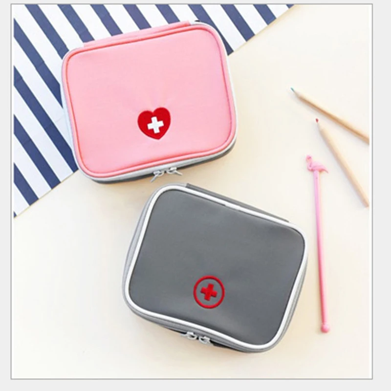 Mini Home First Aid Kit Multi-functional Storage Bag Portable Tablet Storage Large Capacity and Multiple Compartments