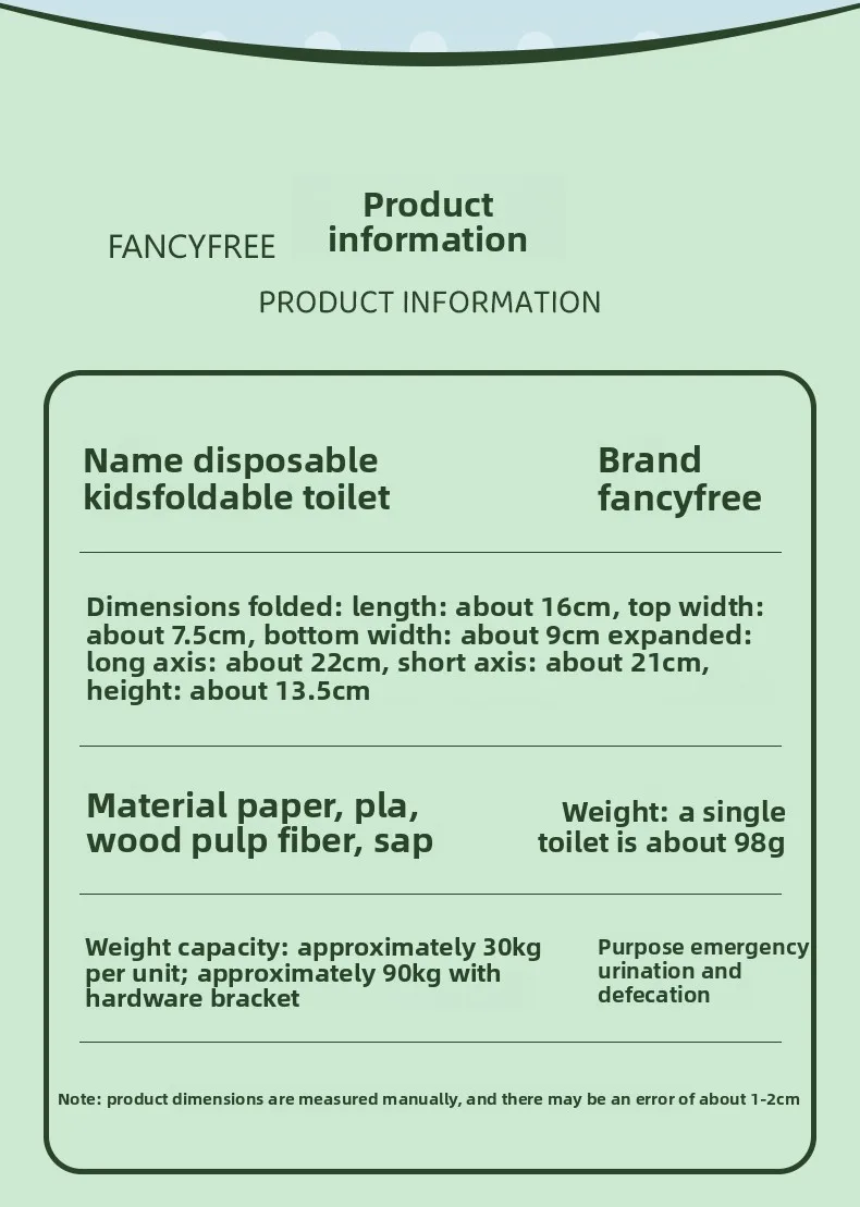 Disposable Portable Travel Potty Kids Toddler Seat Folding Lightweight Training Toilet Compact Baby Car Emergency Urinal Box