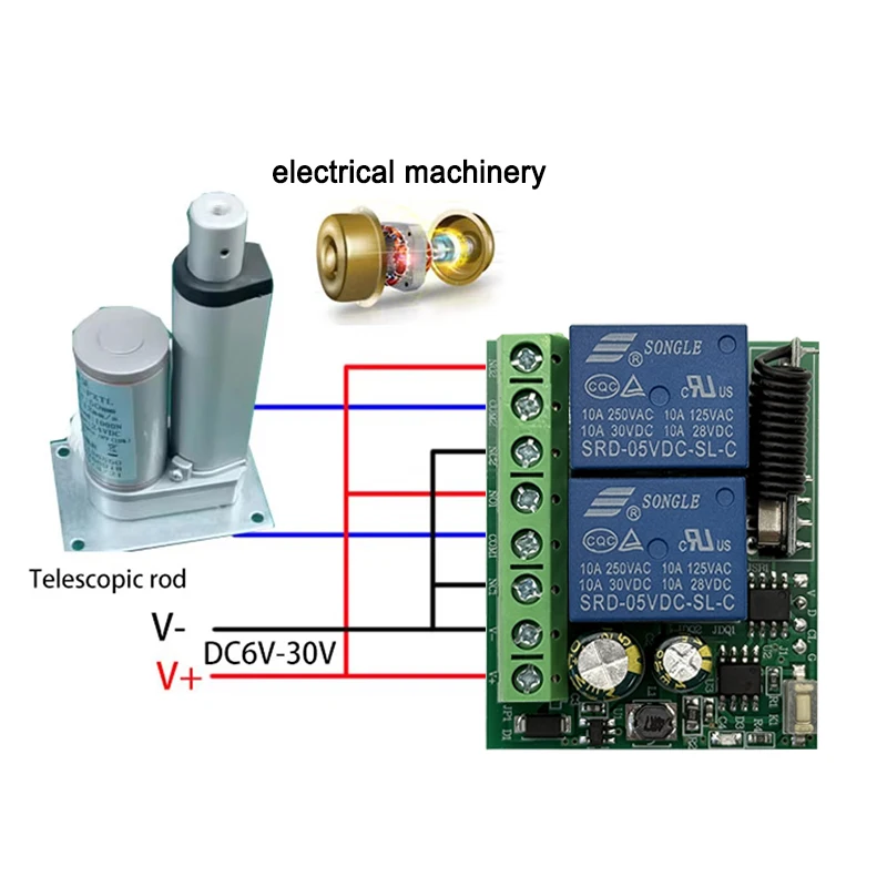 433MHz Remote Control 9V 12V 24V 220V Relay Receiver Module for Garage Door Electromagnetic Lock DIY Motor Signal Transmission