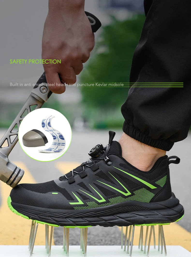 Fashion Safety Shoes Men Steel Toe Work Shoes Anti-smash Anti-puncture protection Construction Functional Shoes Men Work Boots