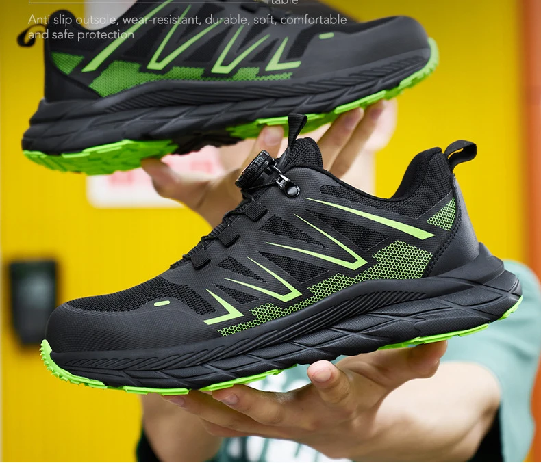 Fashion Safety Shoes Men Steel Toe Work Shoes Anti-smash Anti-puncture protection Construction Functional Shoes Men Work Boots