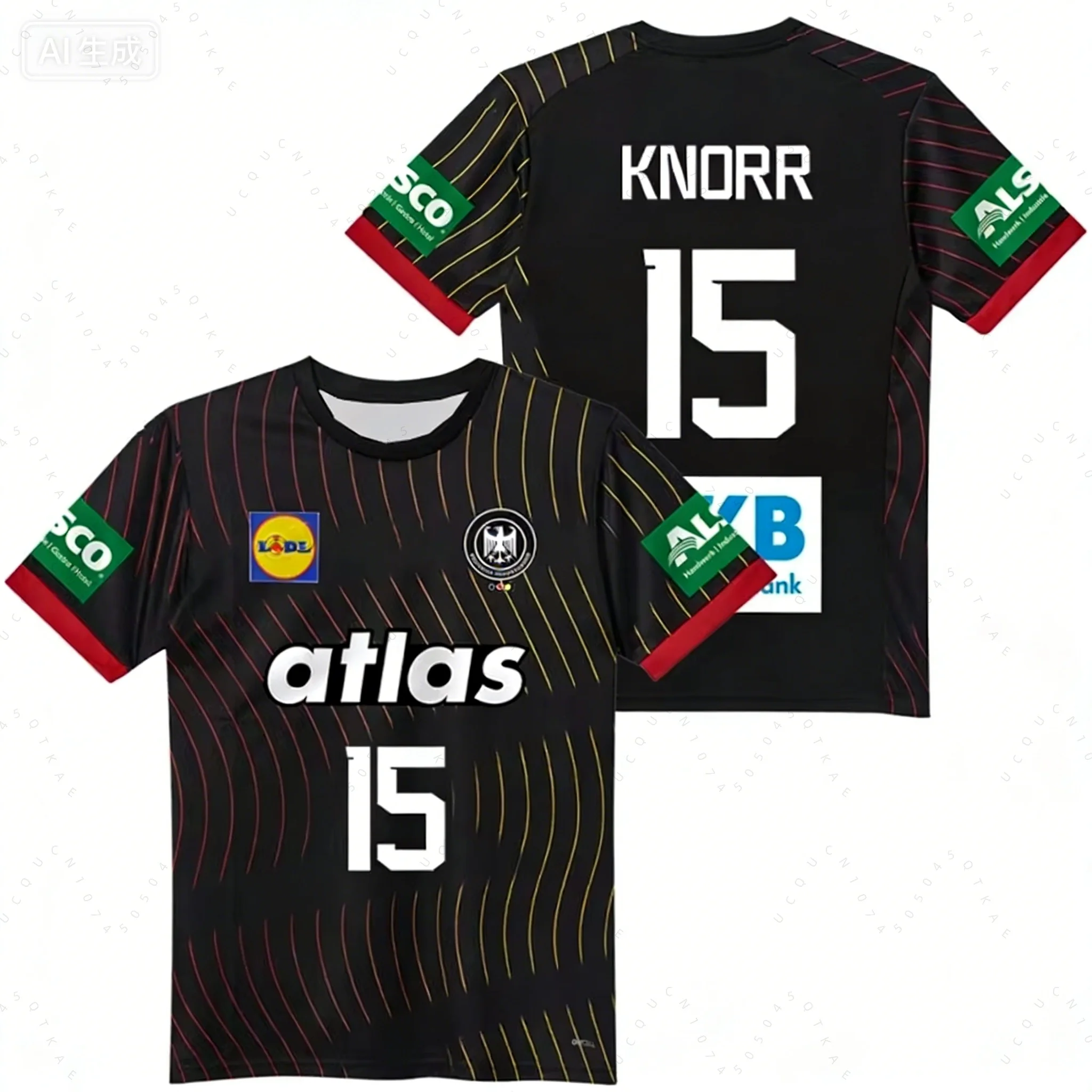 2026 German New Dhb Handball Jersey T-Shirts Quick Drying Breathable Sportswear Short Sleeved Men's Outdoor Fitness Casual Tops