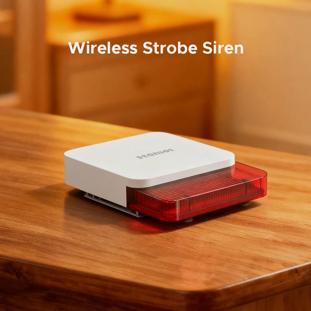 Staniot Indoor Siren Alarm 115dB High Decibel Wireless 433MHz Anti-Theft Smart Home Devices Waterproof House Alarm System