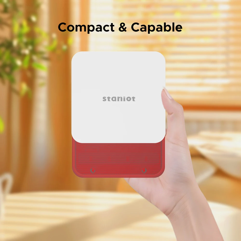 Staniot Indoor Siren Alarm 115dB High Decibel Wireless 433MHz Anti-Theft Smart Home Devices Waterproof House Alarm System