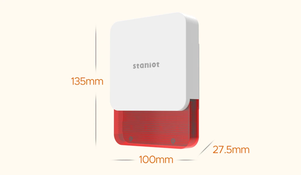 Staniot Indoor Siren Alarm 115dB High Decibel Wireless 433MHz Anti-Theft Smart Home Devices Waterproof House Alarm System