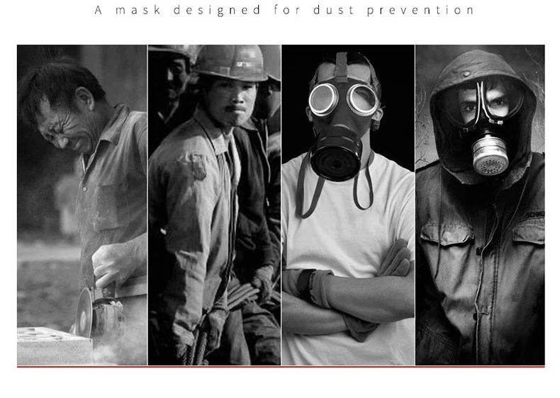 Ghost 64 Full Head Hood Gas Mask Respirator Painting Spray Chemical Prevention Breath Control Mask Halloween Work Safety