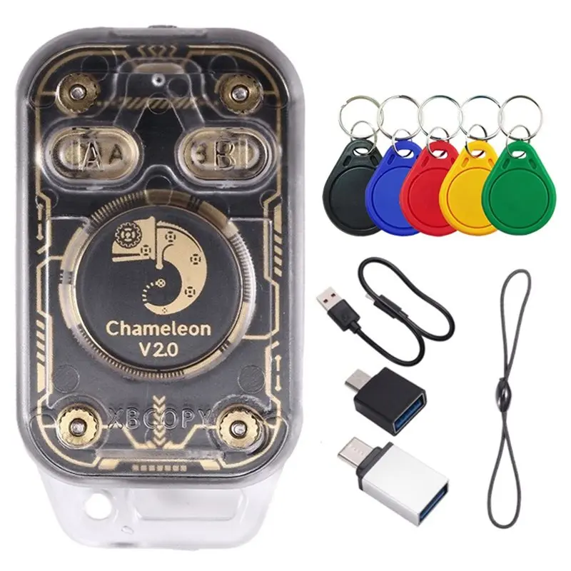 DIGIT-Chameleon Ultra V2.0 RFID Smart Chip Reader Emulator+ 5XUID Keychain NFC Duplicator 125K 13.56Mhz Card Decoding Functional