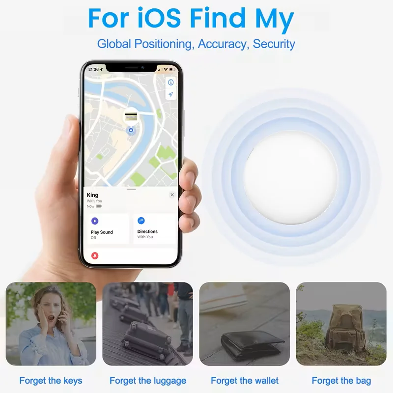 Anti-lose Tracker for Apple Airtag Replacemen via Find My Bluetooth GPS Tracker For Luggage IOS MFi Key Finder