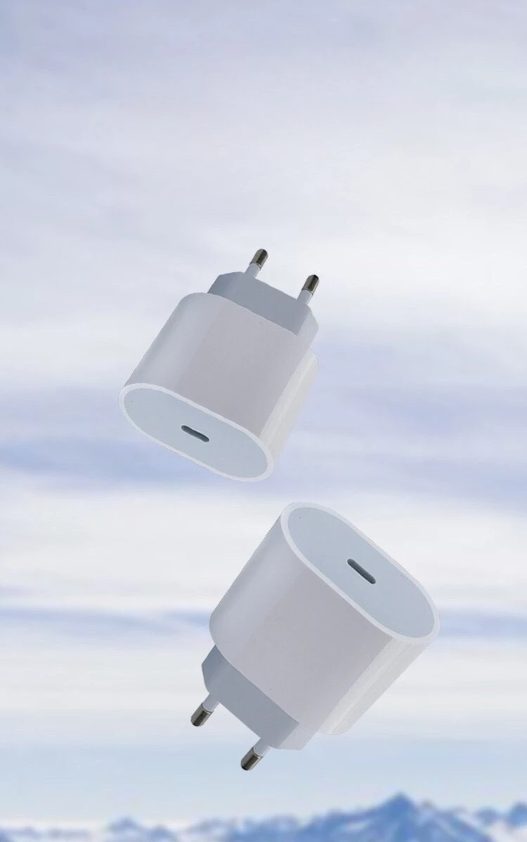 PD20W Fast Charger European Standard Plug Adapter with USB-C Interface 20W Disguised Fast Charging Head