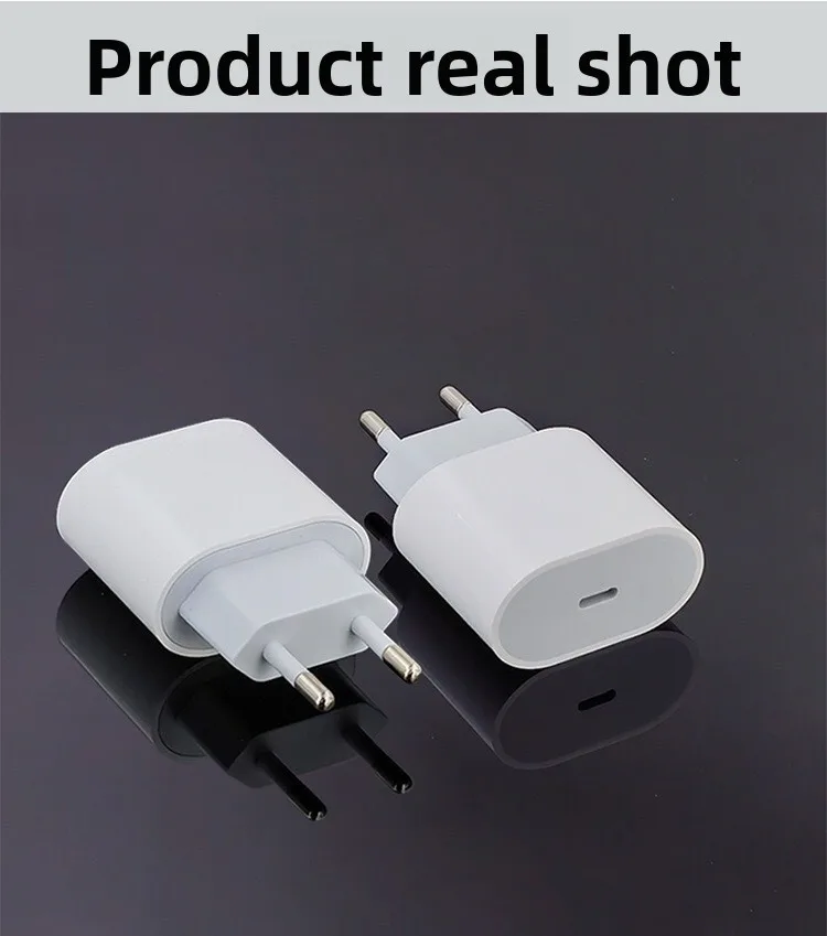 PD20W Fast Charger European Standard Plug Adapter with USB-C Interface 20W Disguised Fast Charging Head
