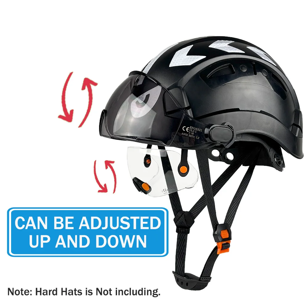 CE Visor For Safety Helmet Construction Hard Hat Accessories Safety Goggles for Helmet Replacement PC Material Eye Protector ANS