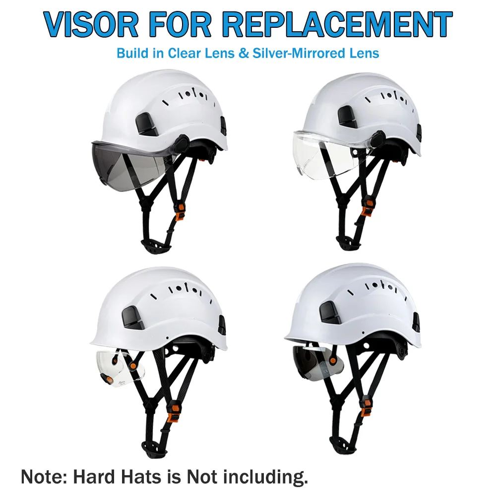 CE Visor For Safety Helmet Construction Hard Hat Accessories Safety Goggles for Helmet Replacement PC Material Eye Protector ANS