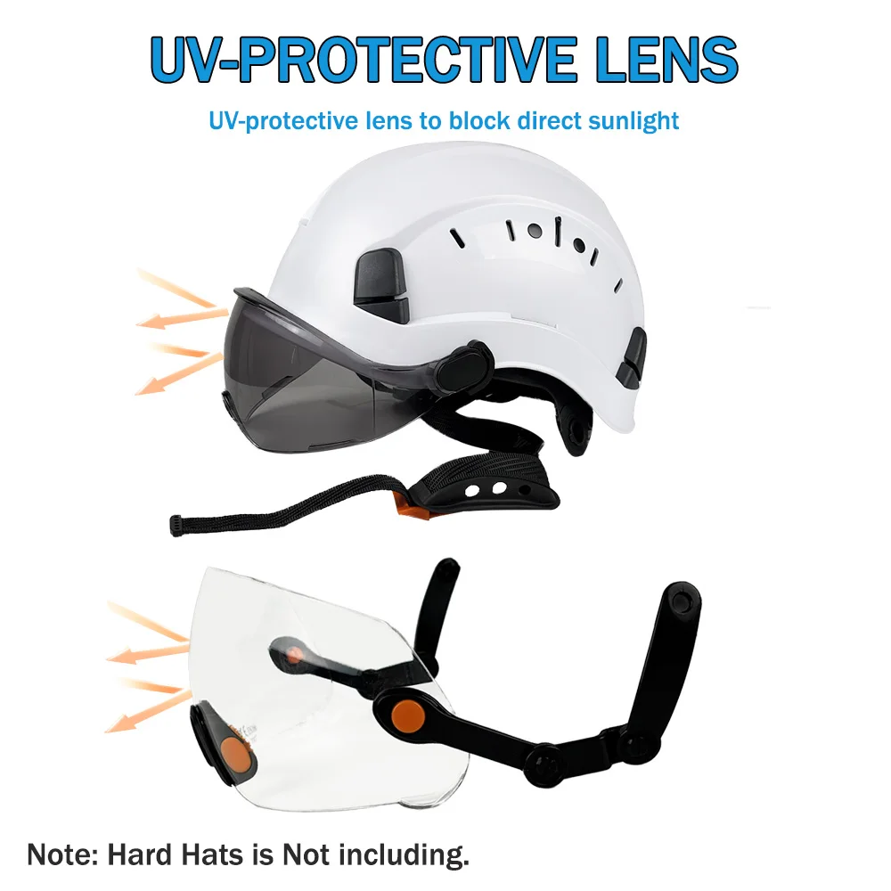 CE Visor For Safety Helmet Construction Hard Hat Accessories Safety Goggles for Helmet Replacement PC Material Eye Protector ANS