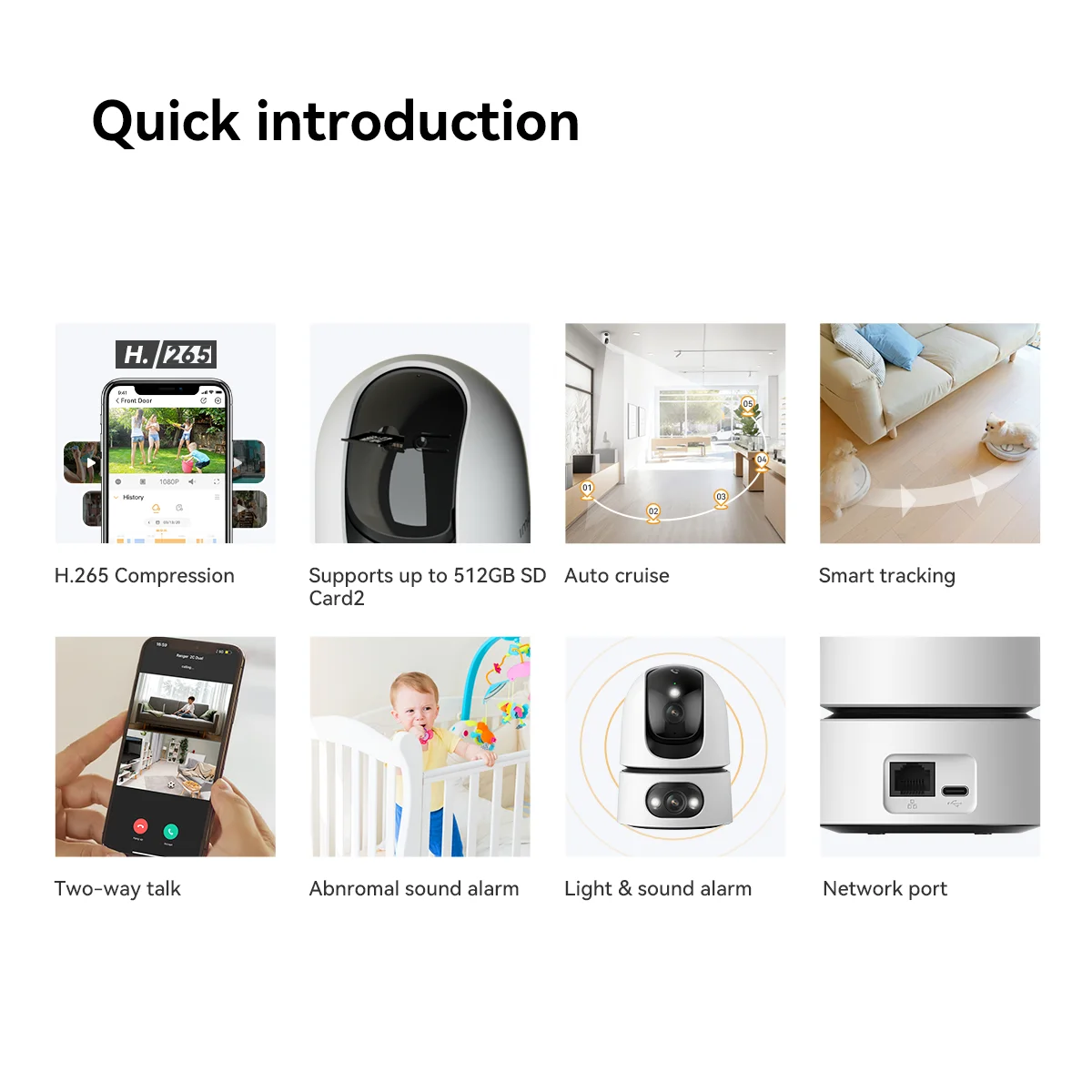 Imou Ranger Dual Pro 6MP/8MP Indoor Dual Lens One-touch Call Human/Pet Detection Wifi Algo Play Baby Security IP Camera