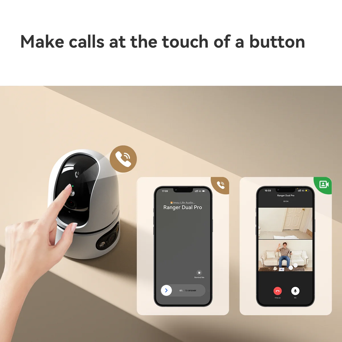 Imou Ranger Dual Pro 6MP/8MP Indoor Dual Lens One-touch Call Human/Pet Detection Wifi Algo Play Baby Security IP Camera