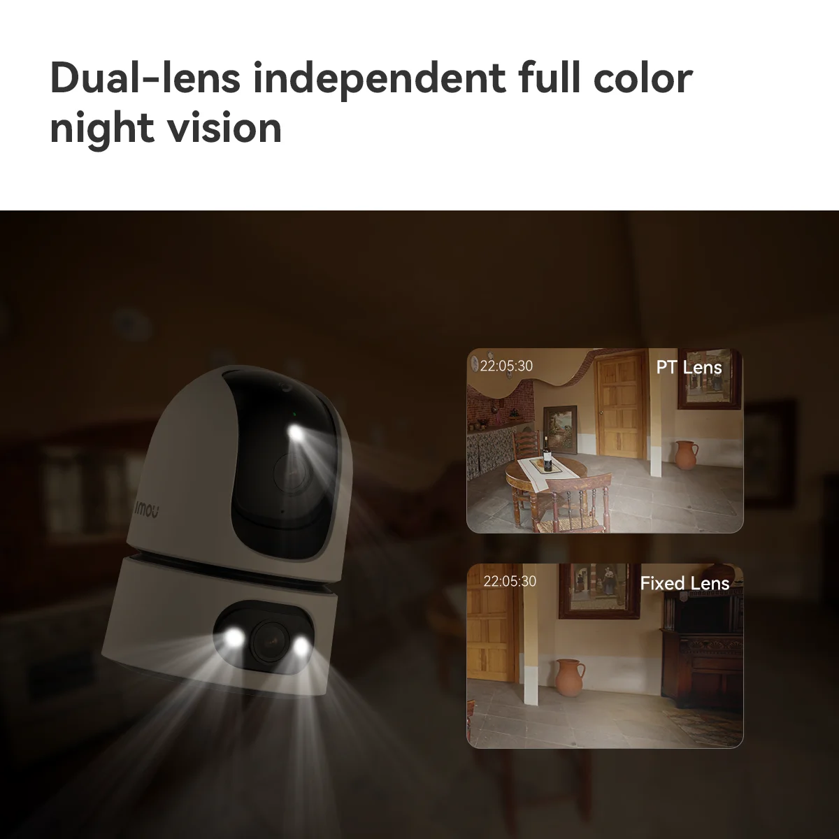 Imou Ranger Dual Pro 6MP/8MP Indoor Dual Lens One-touch Call Human/Pet Detection Wifi Algo Play Baby Security IP Camera