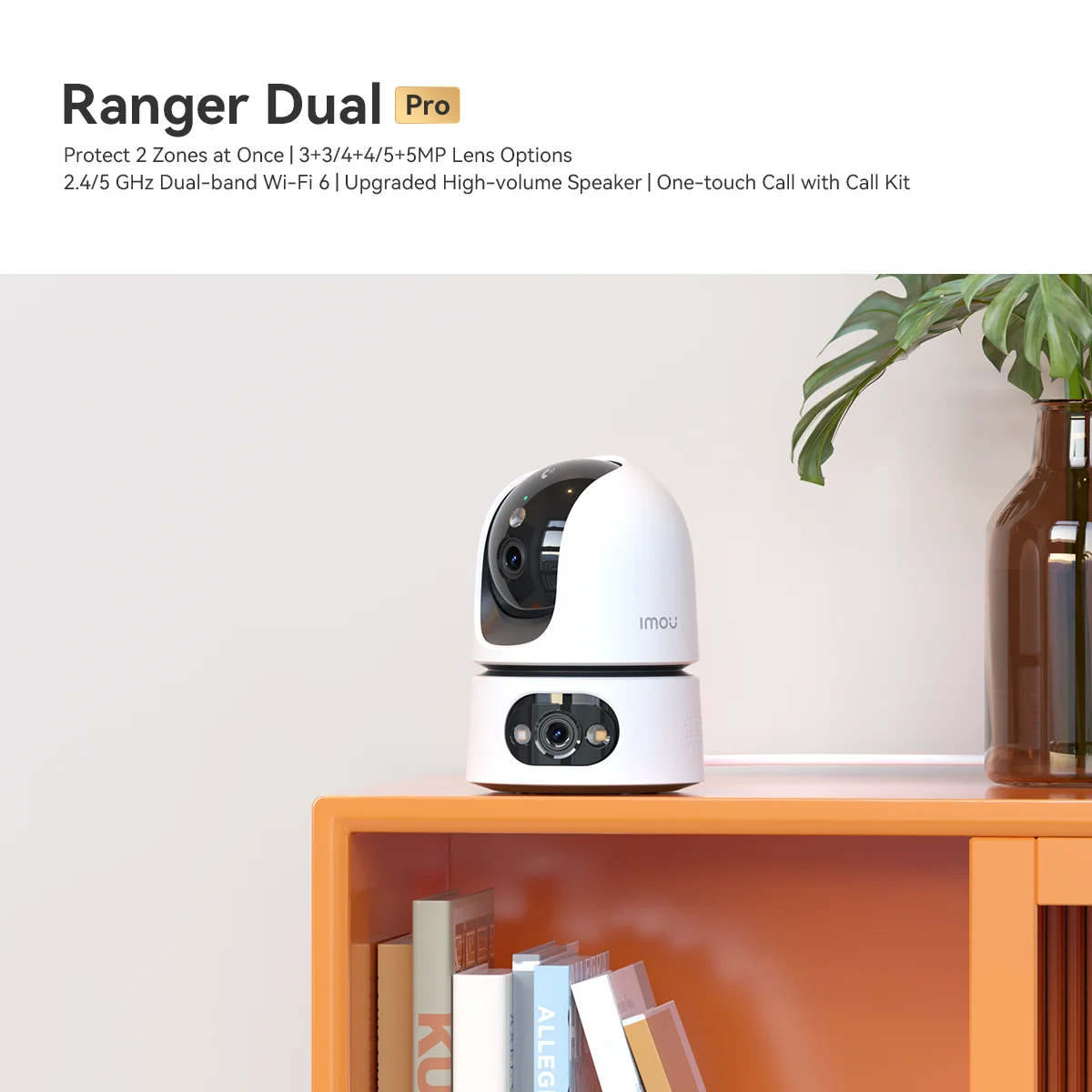 Imou Ranger Dual Pro 6MP/8MP Indoor Dual Lens One-touch Call Human/Pet Detection Wifi Algo Play Baby Security IP Camera
