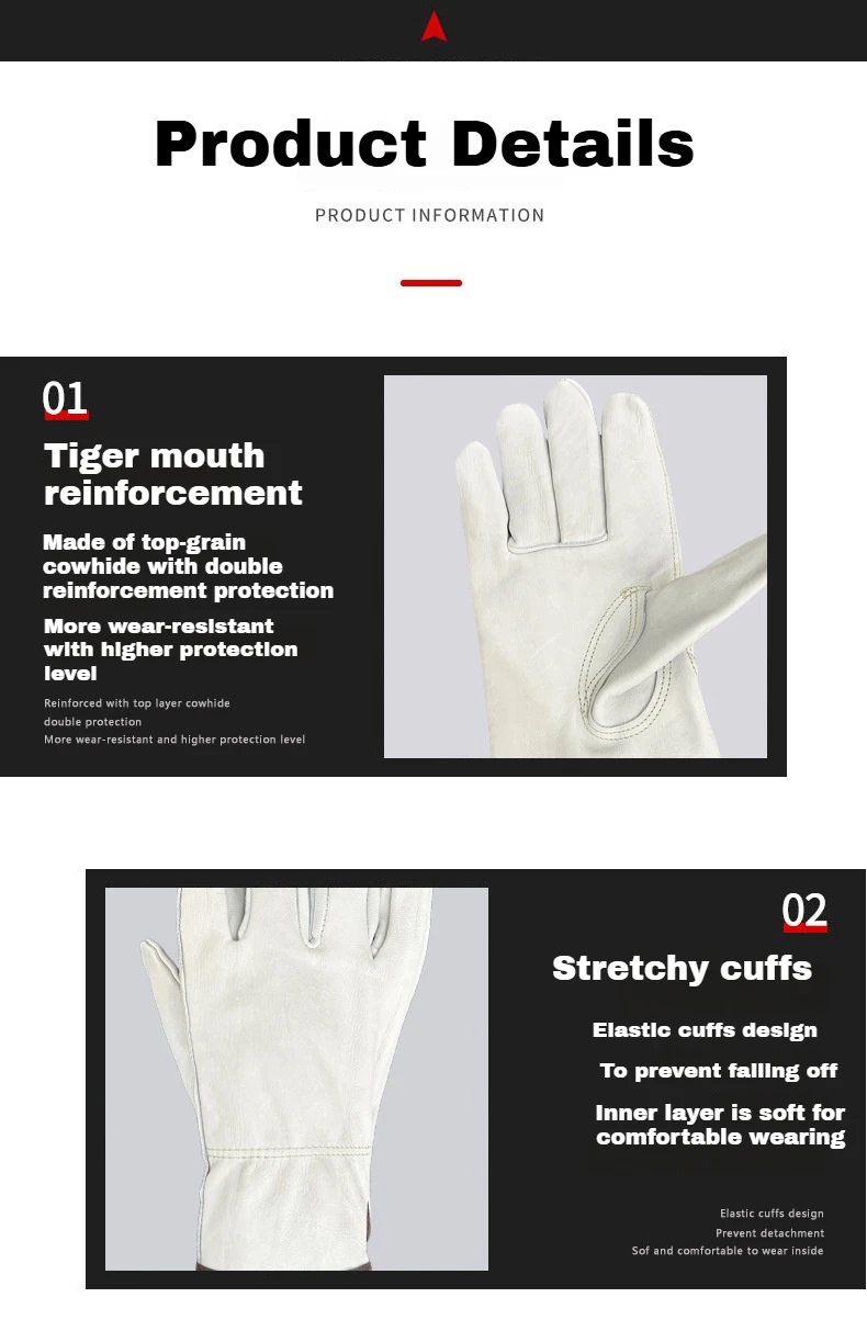Cowhide Leather Work Gloves,Welding&Construction Gloves,용접장갑,Heat Resistant Heavy Duty Safety Work Gloves,가죽장갑