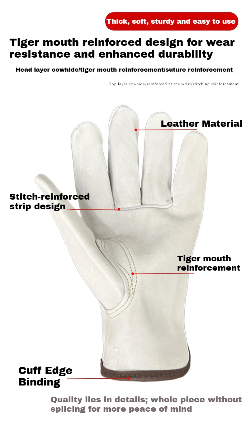 Cowhide Leather Work Gloves,Welding&Construction Gloves,용접장갑,Heat Resistant Heavy Duty Safety Work Gloves,가죽장갑