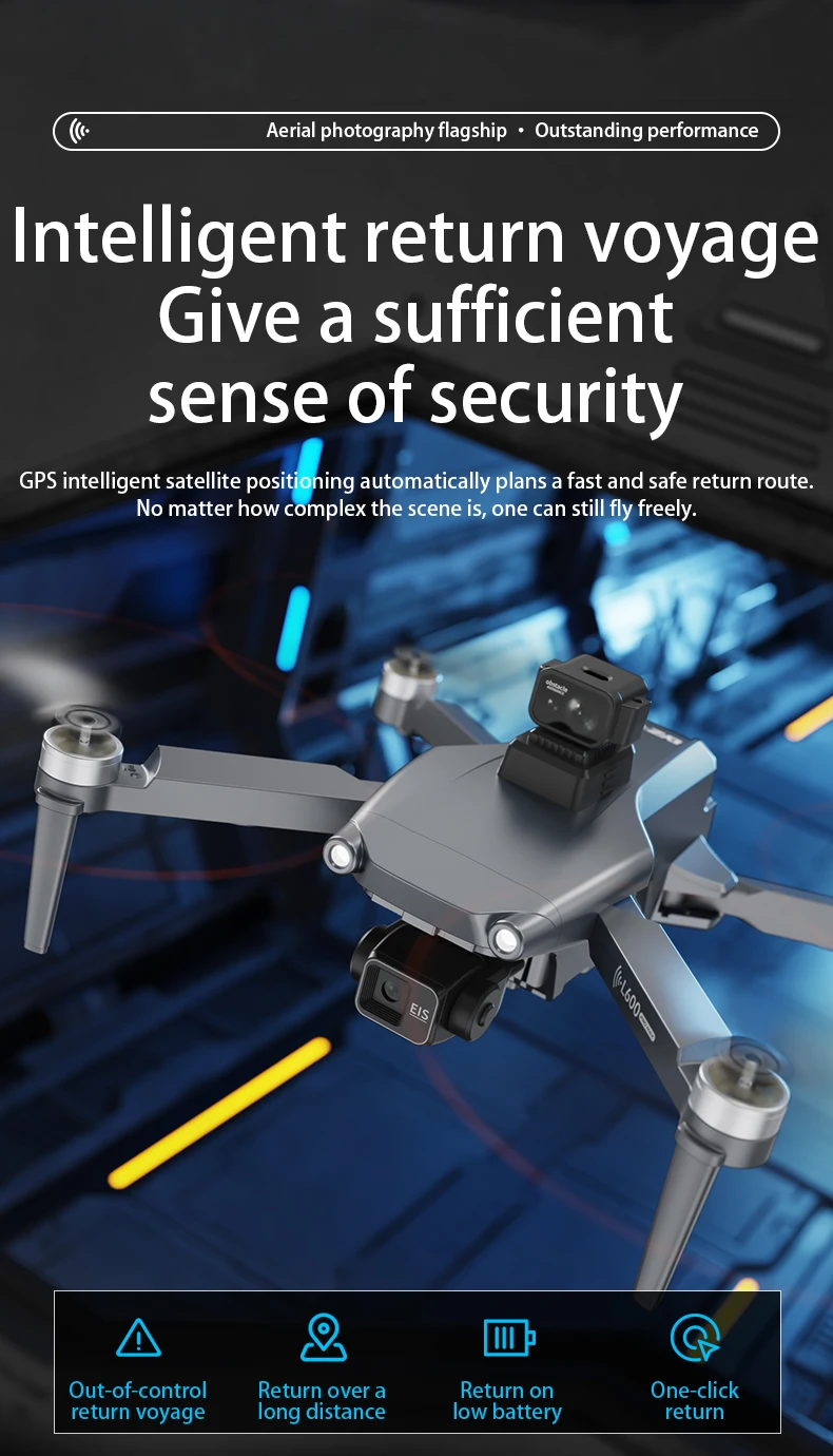 L600 PRO MAX GPS Drone Professional 4K Camera 3-axis Gimbal Aerial UVA 5G FPV Brush Avoiding Obstacle Folding Quadcopter Drones