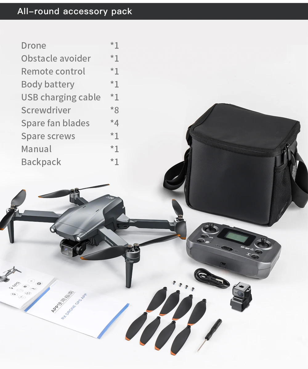 L600 PRO MAX GPS Drone Professional 4K Camera 3-axis Gimbal Aerial UVA 5G FPV Brush Avoiding Obstacle Folding Quadcopter Drones