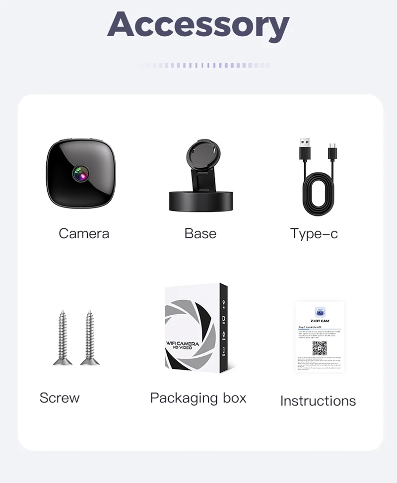 Lenovo Security Monitoring High Definition 8K Rotating WiFi Mini Camera No Need for Plug in Night Vision Smart Home 2026 New