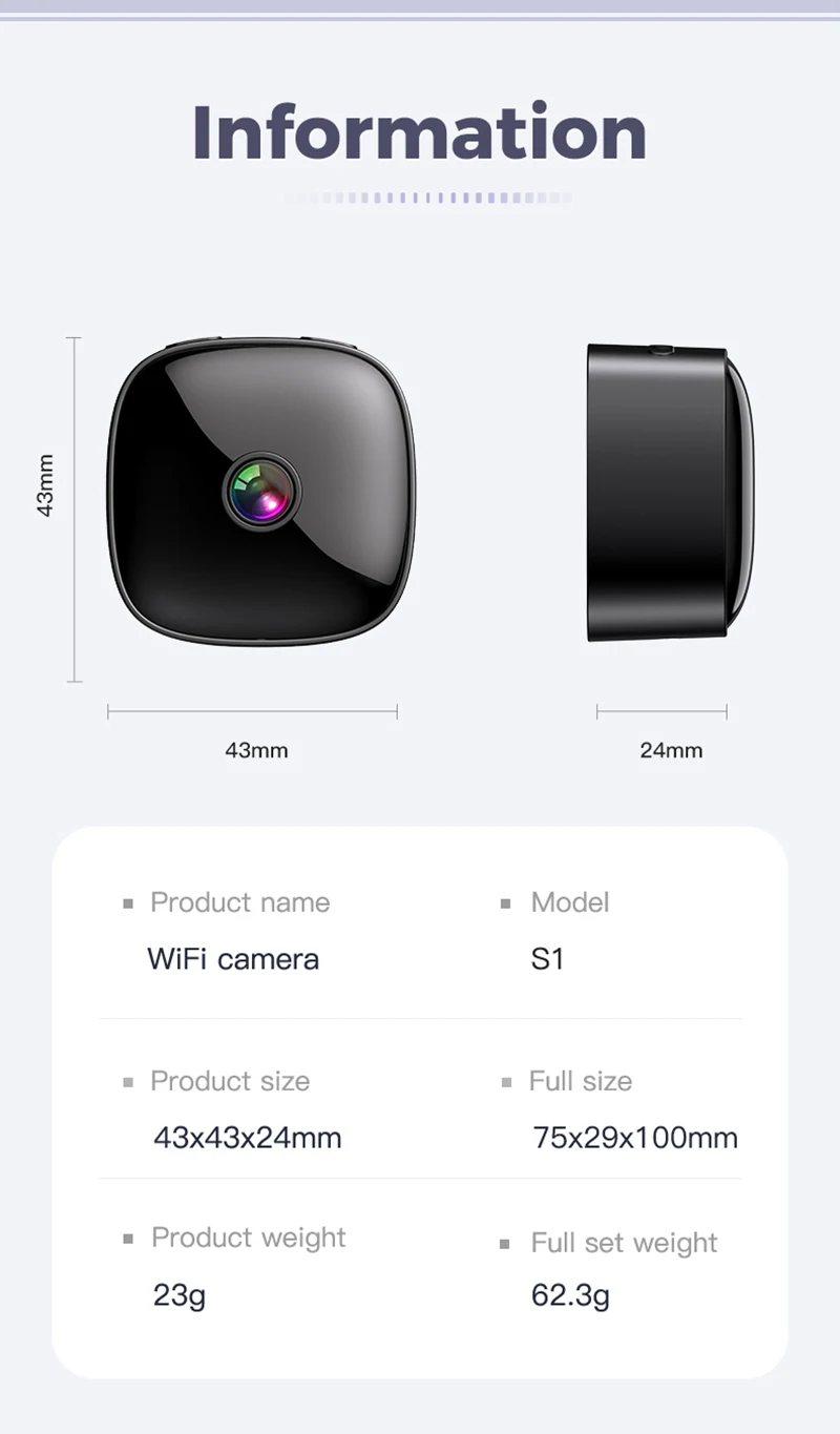 Lenovo Security Monitoring High Definition 8K Rotating WiFi Mini Camera No Need for Plug in Night Vision Smart Home 2026 New