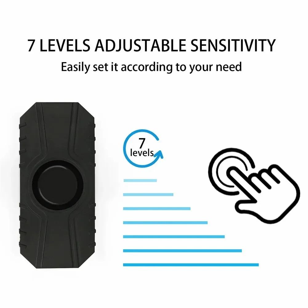 Wireless Vibration Alarm Waterproof Motorcycle Electric Bicycle Alarm Remote Control Anti-loss Safety Sensor USB Charging