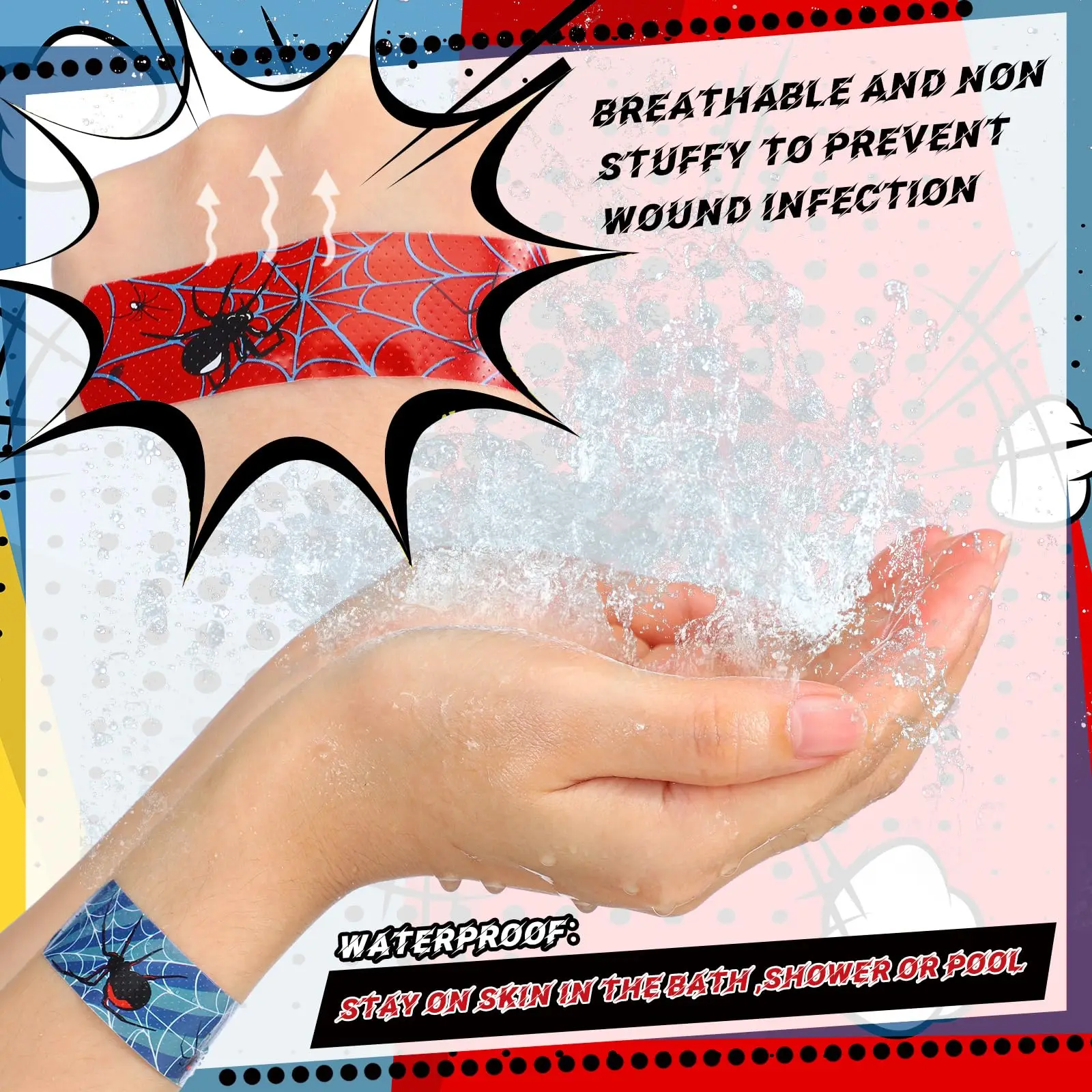 30/50PCS Cute Spider Cartoon Band Aid Waterproof Breathable Adhesive Bandages Kids Wound Dressing Plaster Skin Tape First Aid Di