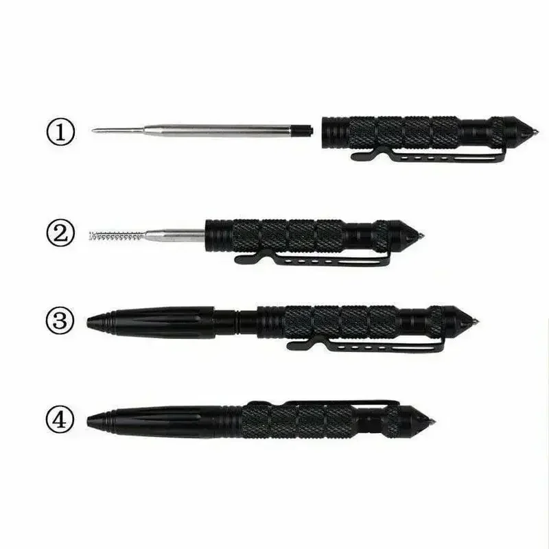 1-4Pcs Tactical Pen Multifunction Aluminum Alloy Outdoor Camping Security Survival Tactical Tools Emergency Glass Breaker Pen